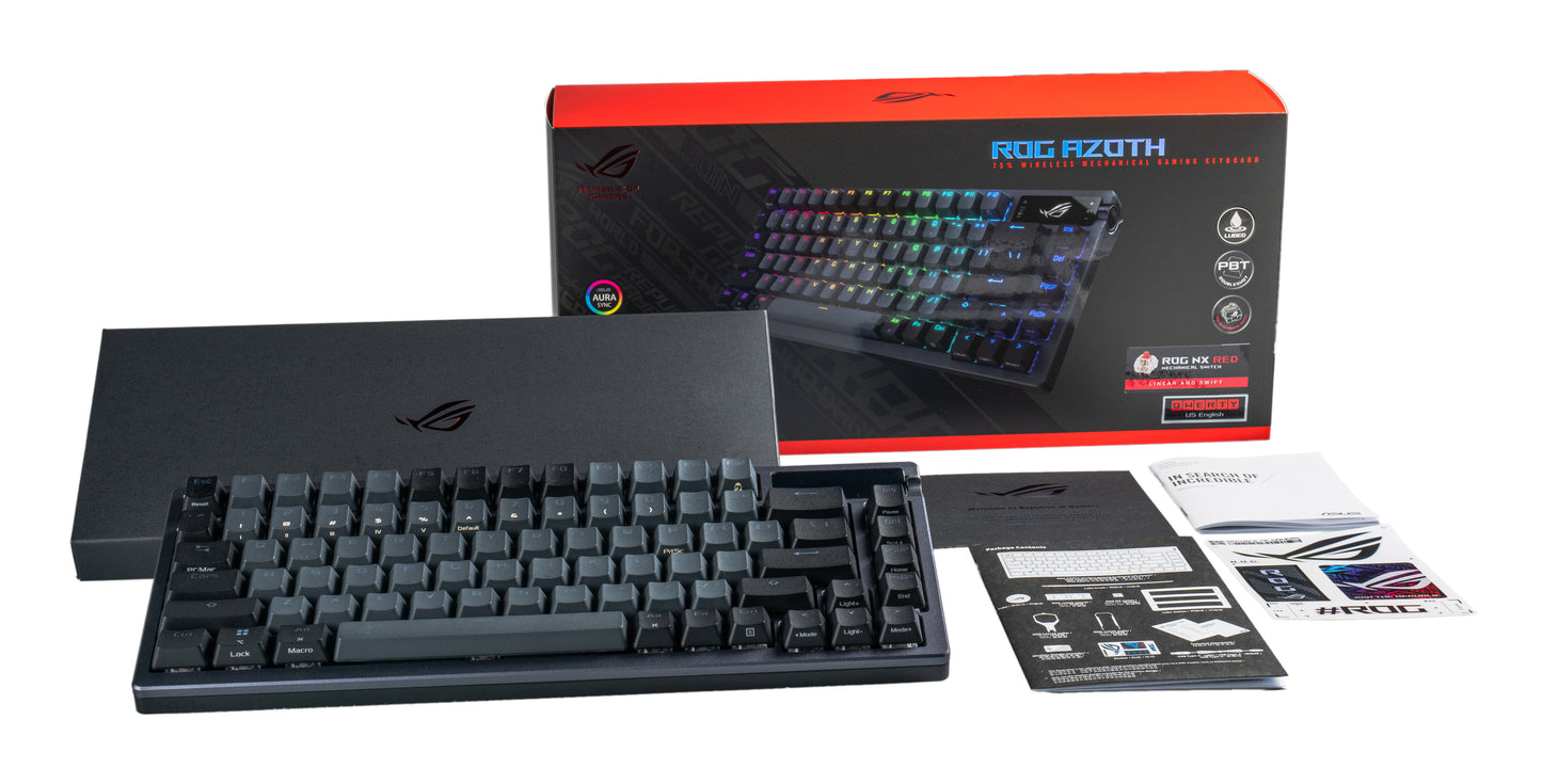 ASUS ASUS ROG Azoth tastatur Spil USB + RF Wireless + Bluetooth QWERTY Sort