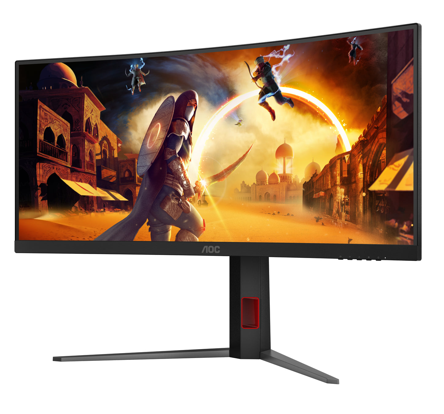 AOC AOC G4 CU34G4 computerskærm 86,4 cm (34") 3440 x 1440 pixel Wide Quad HD LED Sort, Rød