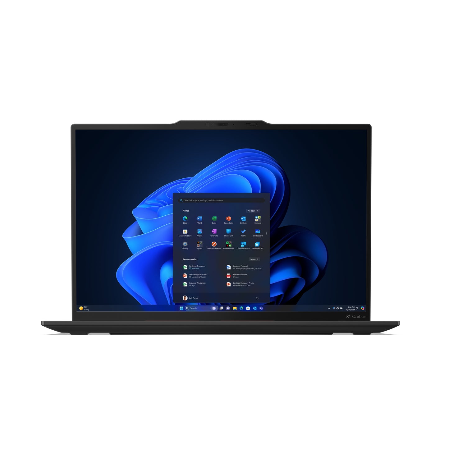 Lenovo Lenovo ThinkPad X1 Carbon Gen 13 Aura Edition Intel Core Ultra 7 265U Laptop 35,6 cm (14") Berøringsskærm 2.8K 64 GB LPDDR5x-SDRAM 1 TB SSD Wi-Fi 7 (802.11be) Windows 11 Pro Engelsk Sort