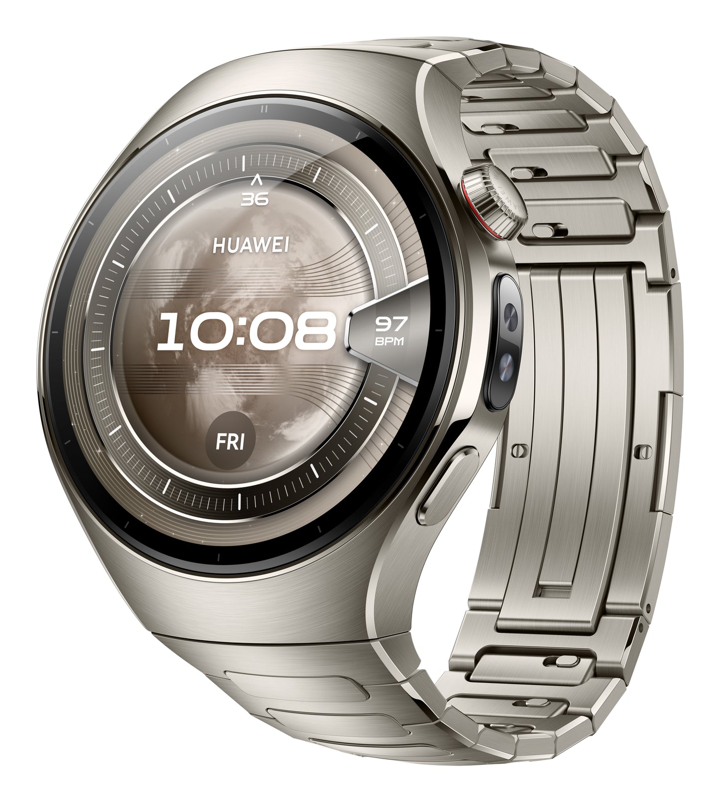 Huawei Huawei WATCH 5 3,81 cm (1.5") AMOLED 46 mm Digital 466 x 466 pixel Berøringsskærm Sølv Wi-Fi GPS (satellit)