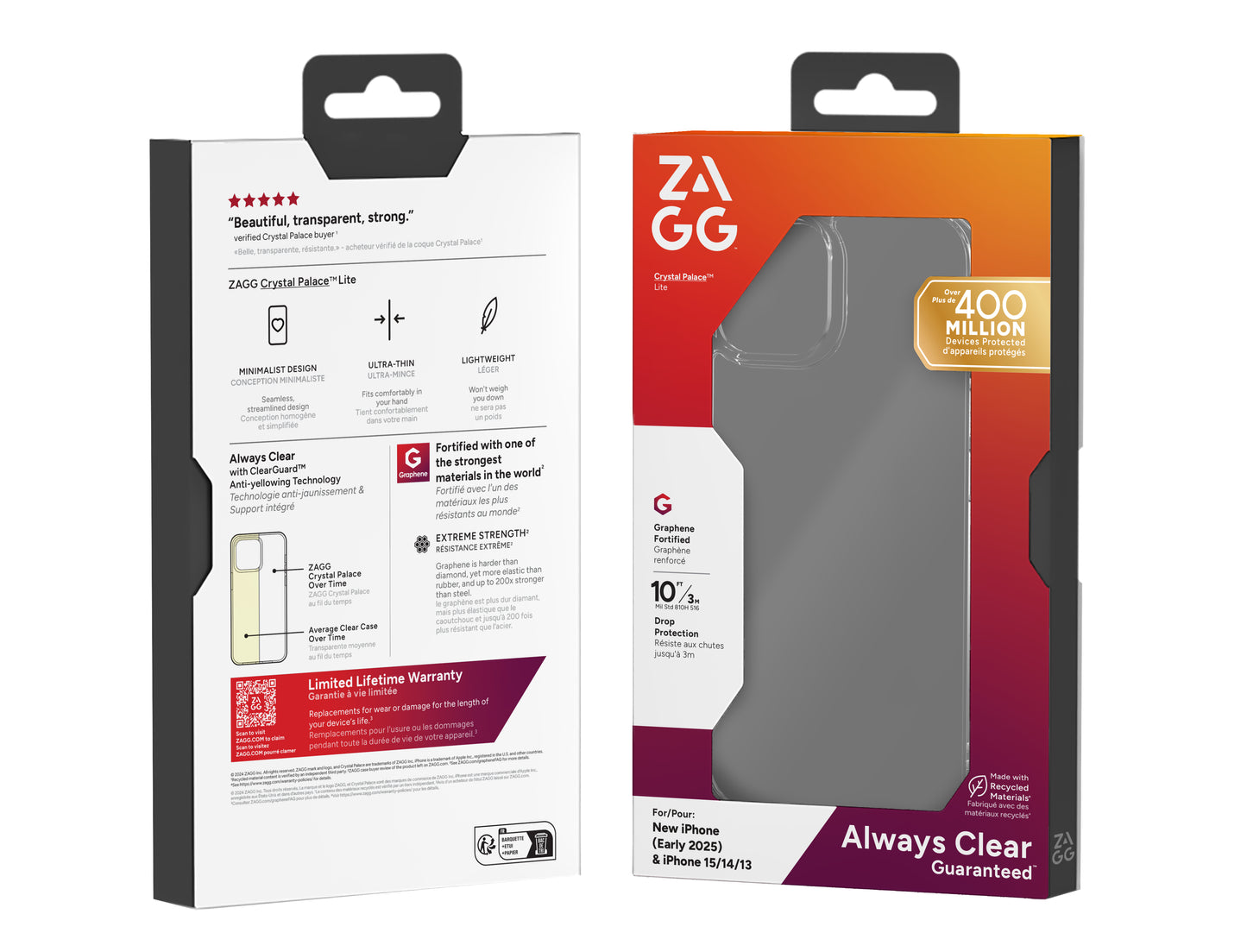 ZAGG ZAGG Crystal Palace Lite mobiltelefon etui 15,5 cm (6.1") Cover Transparent