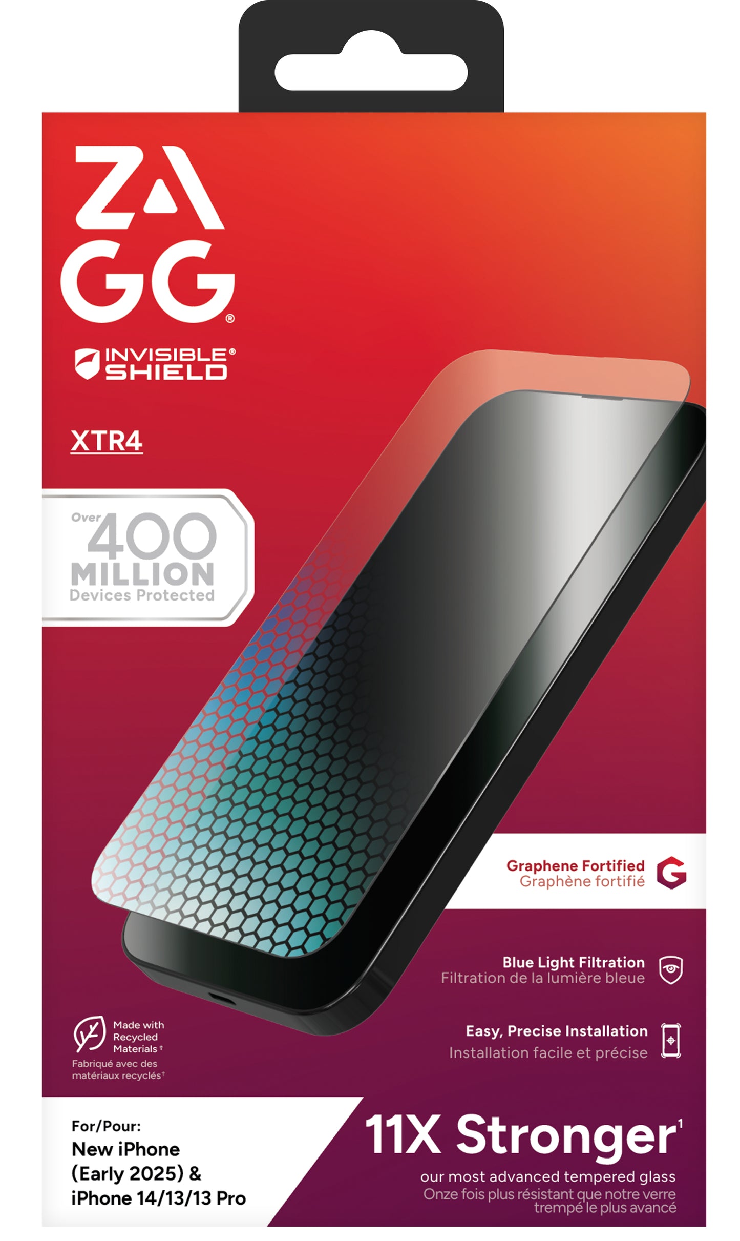 ZAGG InvisibleShield Glass XTR4 Anti-genskin skærmbeskytter Apple 1 stk