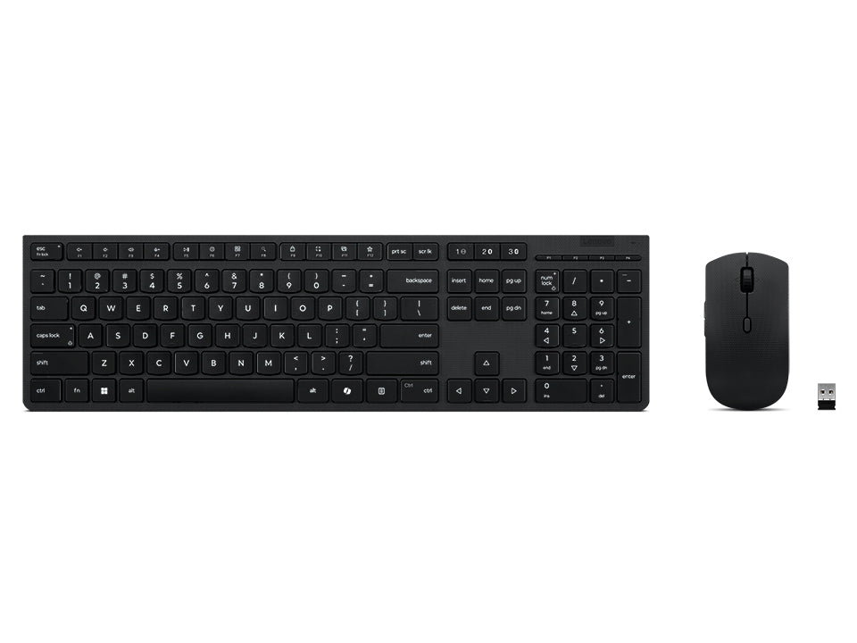 Lenovo Lenovo 4X31R64351 tastatur Mus inkluderet Kontor RF trådløs + Bluetooth US engelsk Sort