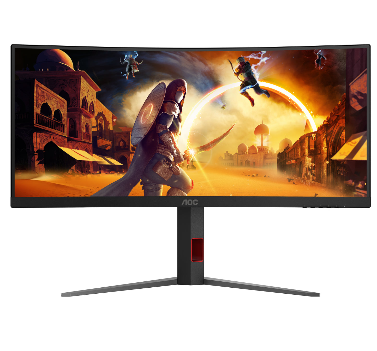 AOC AOC G4 CU34G4 computerskærm 86,4 cm (34") 3440 x 1440 pixel Wide Quad HD LED Sort, Rød