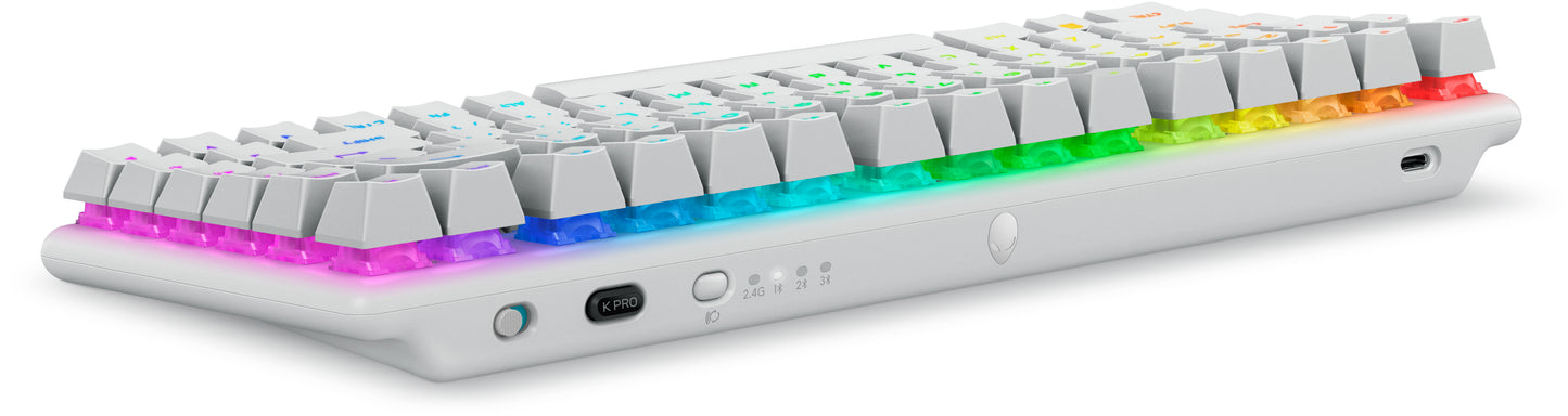 Alienware Alienware Pro Wireless Gaming Keyboard tastatur Spil USB + RF Wireless + Bluetooth Hvid