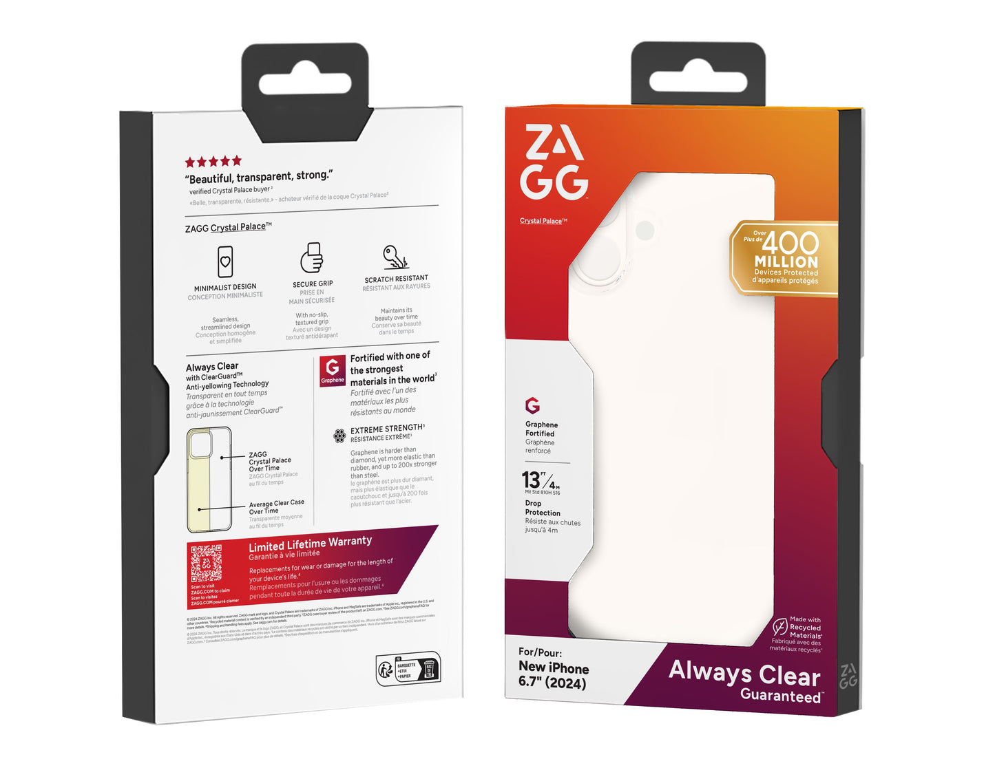 ZAGG ZAGG Cases Crystal Palace Apple iPhone 16 Plus Clear