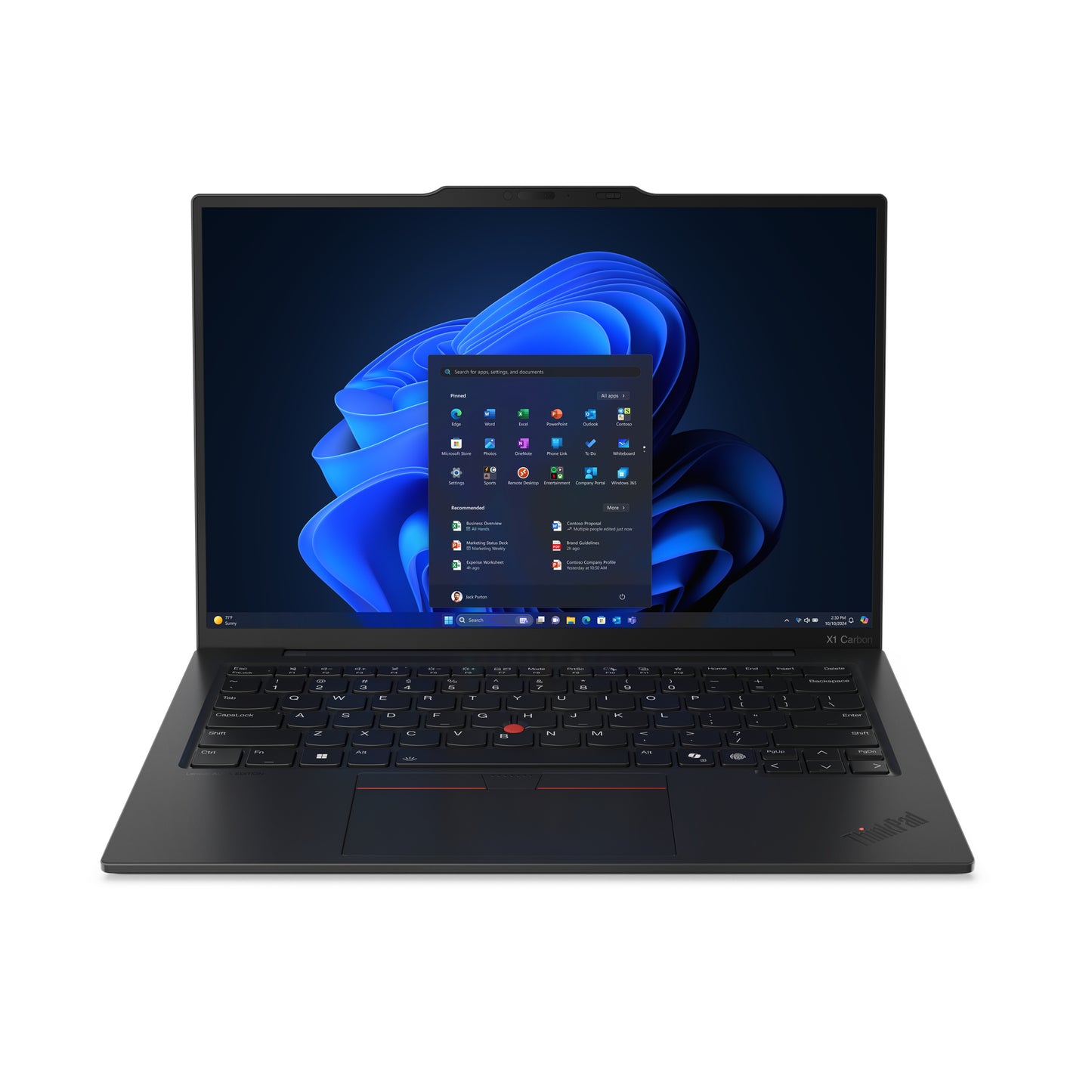 Lenovo Lenovo ThinkPad X1 Carbon Gen 13 Aura Edition Intel Core Ultra 7 265U Laptop 35,6 cm (14") Berøringsskærm 2.8K 64 GB LPDDR5x-SDRAM 1 TB SSD Wi-Fi 7 (802.11be) Windows 11 Pro Engelsk Sort