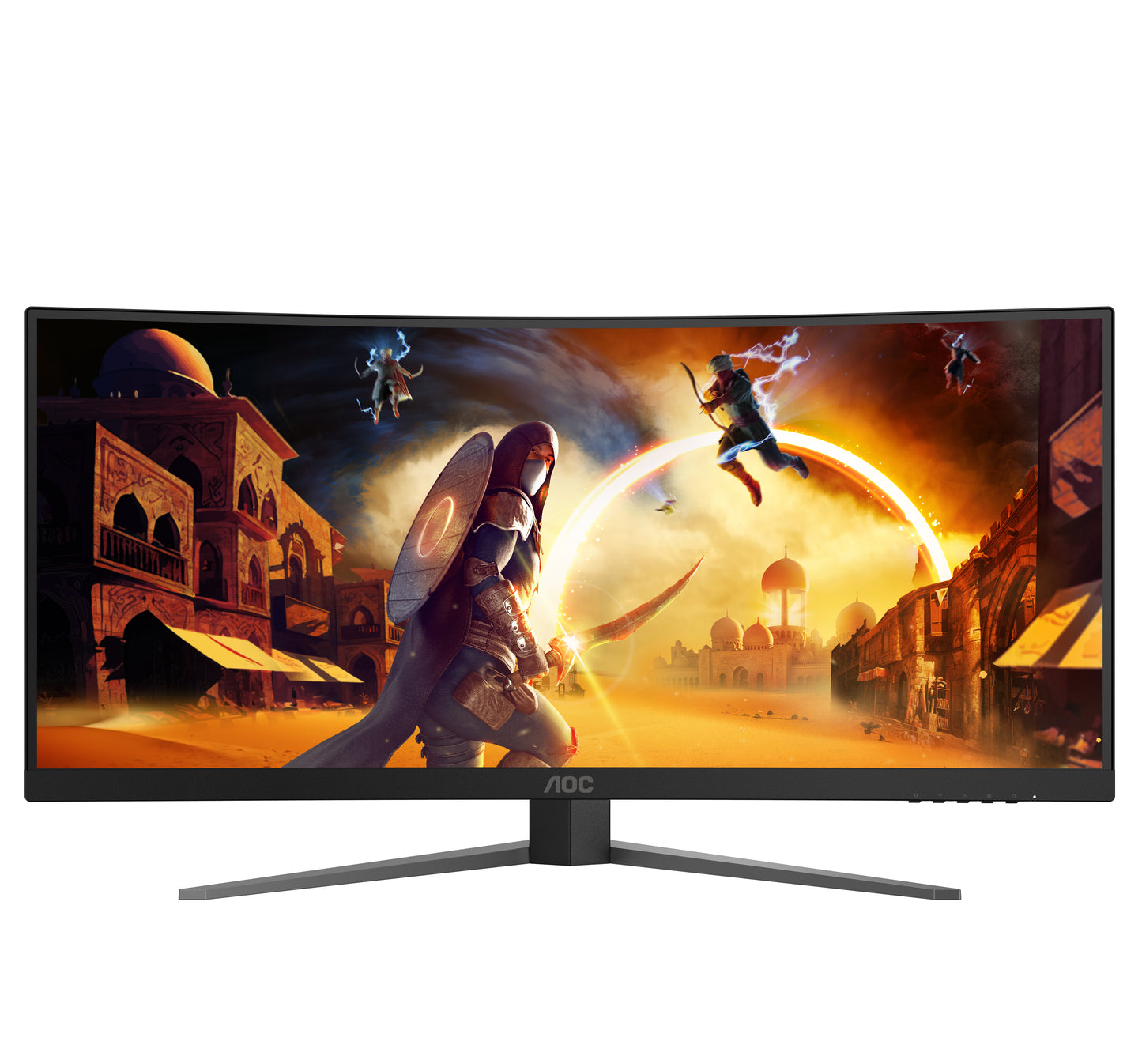 AOC AOC G4 CU34G4 computerskærm 86,4 cm (34") 3440 x 1440 pixel Wide Quad HD LED Sort, Rød