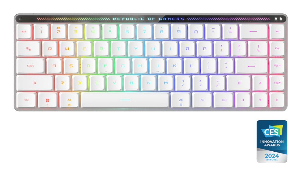 ASUS ASUS ROG Falchion RX Low Profile tastatur Spil USB + RF Wireless + Bluetooth Hvid