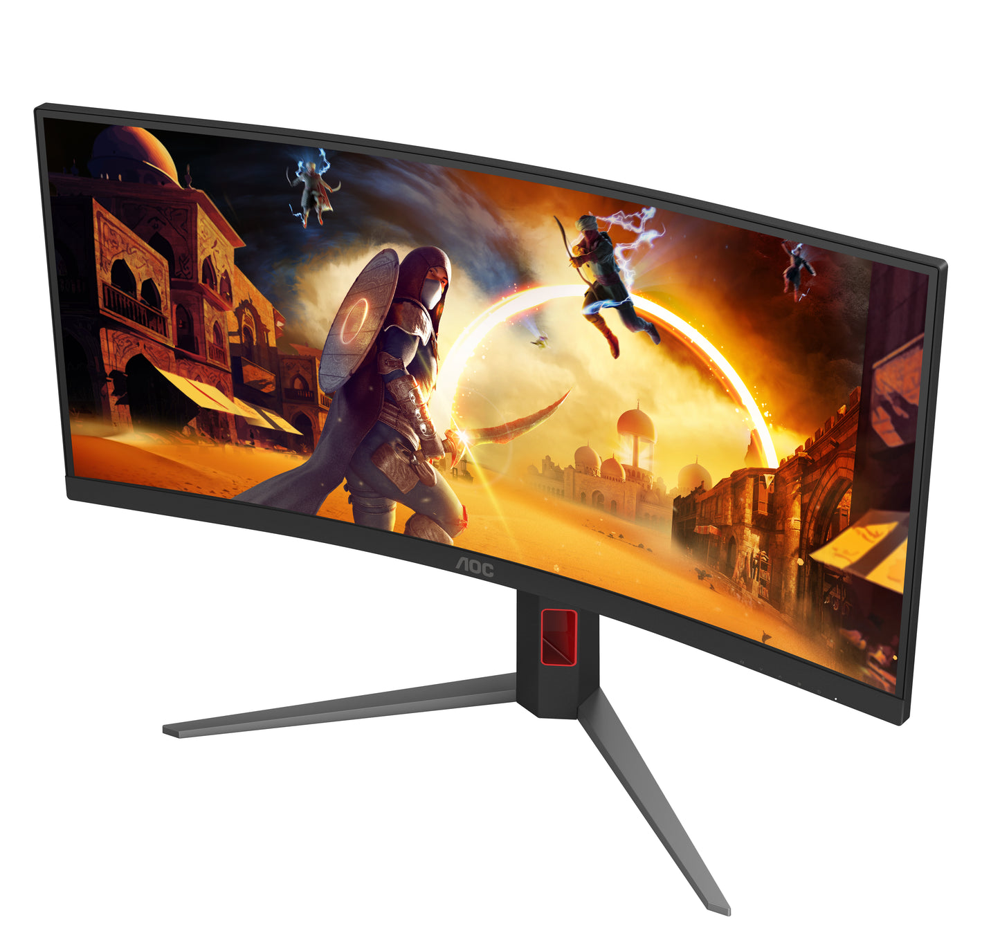 AOC AOC G4 CU34G4 computerskærm 86,4 cm (34") 3440 x 1440 pixel Wide Quad HD LED Sort, Rød